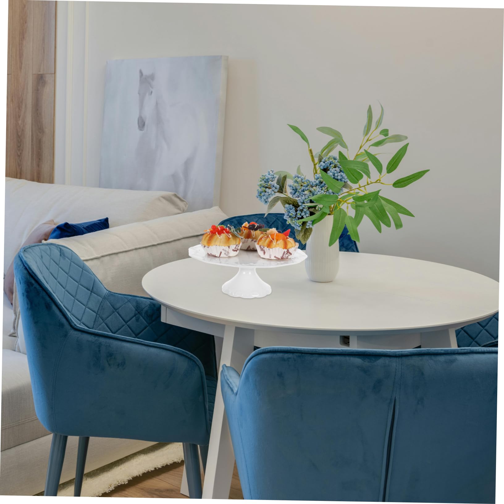 Gatuida Cake Stand in Ceramica Bianco, Supporto Dessert Elegante