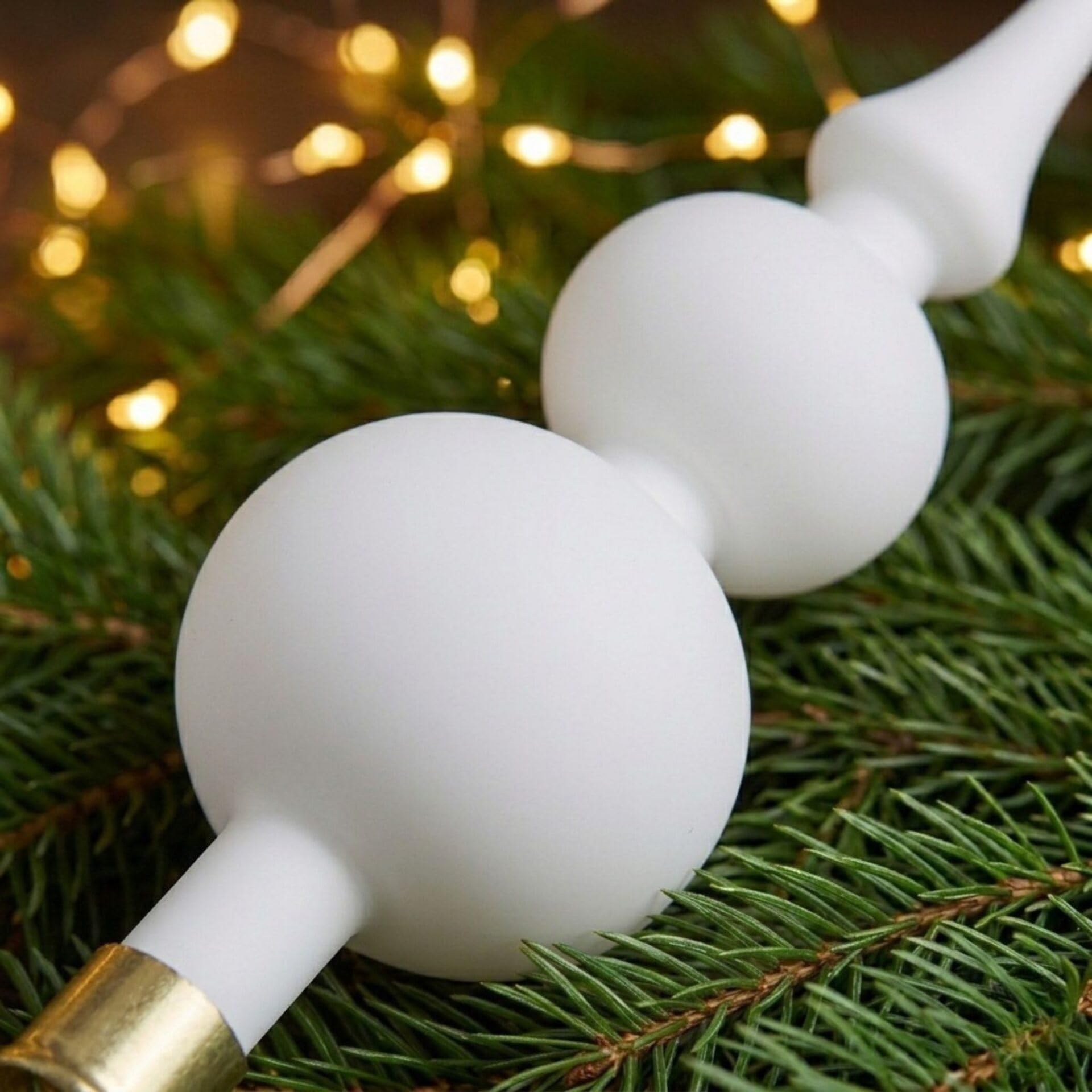 “Heaven” – Spitze | Christbaumschmuck weiß matt