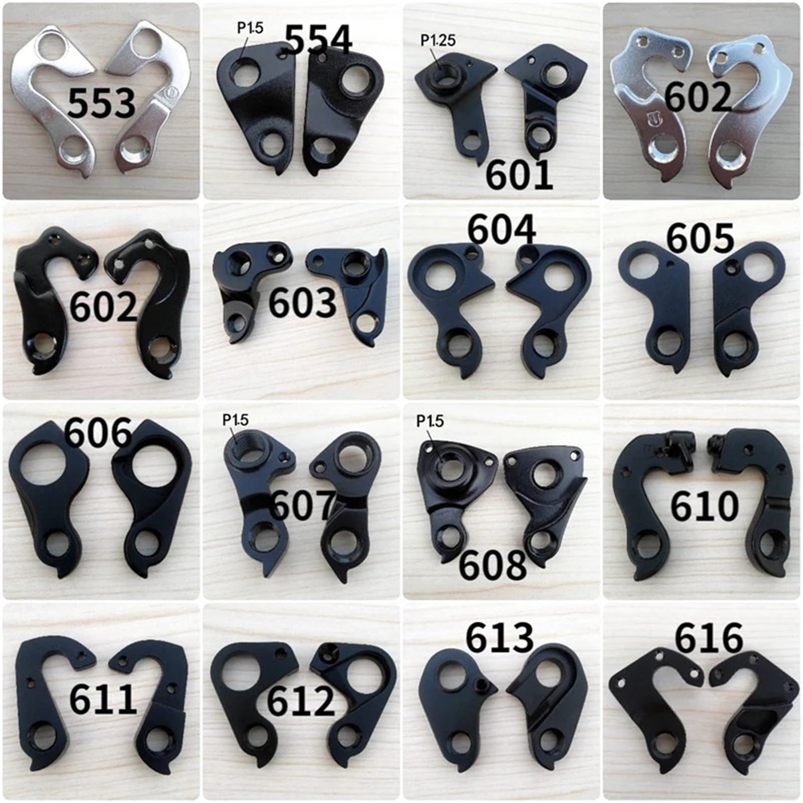 Lot de 2 Pattes de dérailleur arrière for vélo, Extension numéro 539-553, for modèles S/C/O/T/T L/O/O/KG/I/A/N/T O/R/B/E/A T/R/E/K C/U/B/E