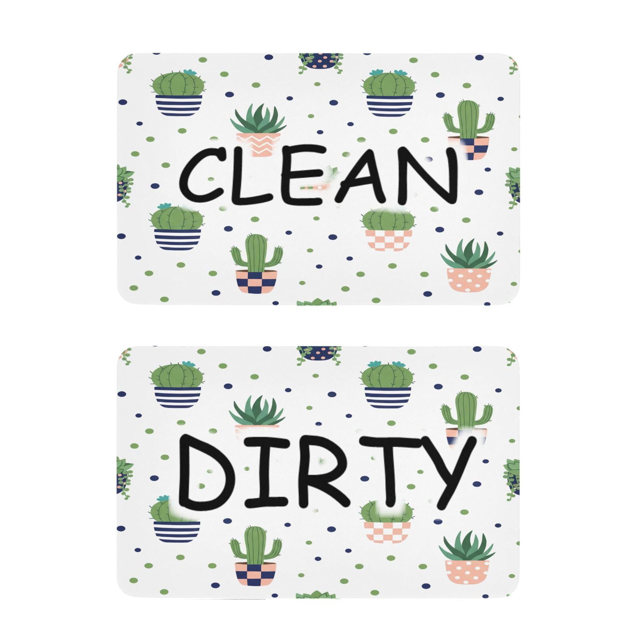 Kutsu Dishwasher Magnet Clean Dirty Sign Indicator, Cactus Fridge Magnet, Easy to Read, 2 Pack