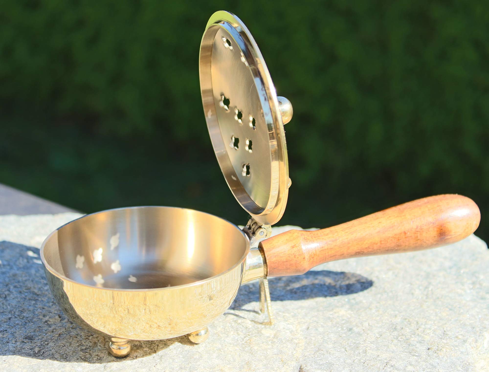 5 bruciatori di incenso per affumicatura di incenso, resine, con incenso, carbone per affumicare, sabbia per affumicare, pinze per affumicatori (oro/ottone