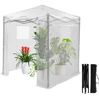 Vinyl Greenhouse Foldable Greenhouse 2m/2.5m/3m Large Agricultural Vinyl House Easy Assembly Height Adjustment Home Garden Garden House Cold Protection 1.2 Tsubo Width 200x Depth 200cm