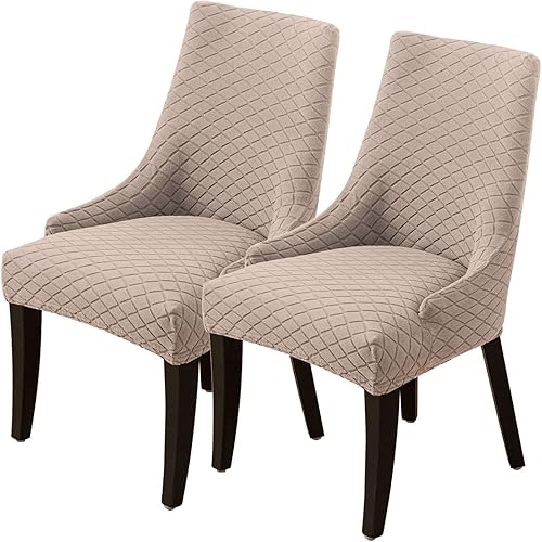 Funda elástica para silla lateral con respaldo de ala, de jacquard sin brazos, fundas para sillas de cocina, comedor, fundas protectoras lavables disponible en Yaxa Peru