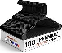 Vista 10 de HOUSE DAY Perchas de Plástico Premium Paquete de 10, Perchas para Ropa que Ahorran Espacio, Colgador Resistente para Abrigos - Organizadores