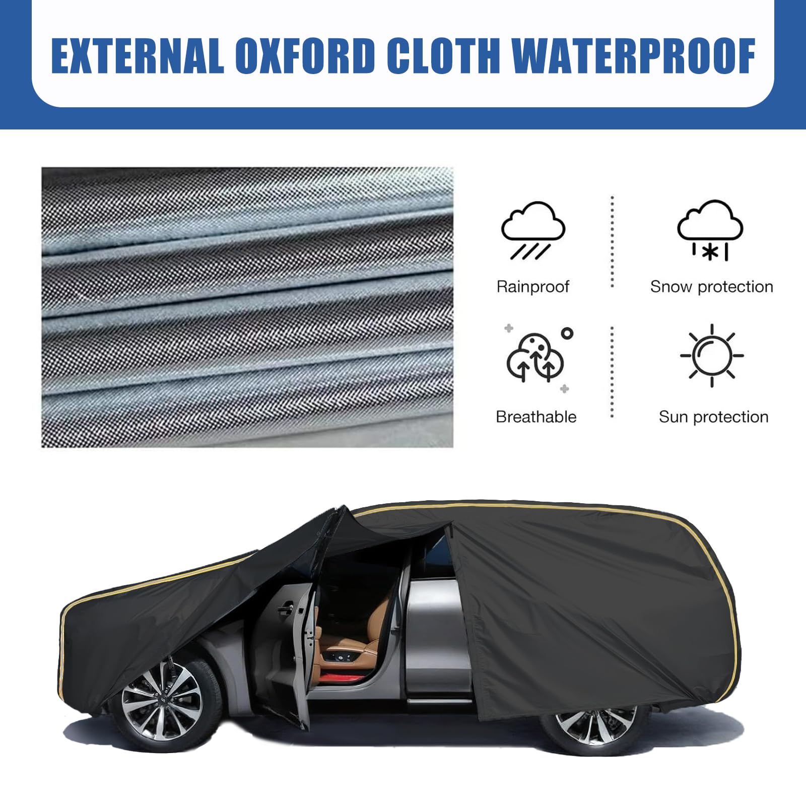 Telone per Auto dedicato Hyundai Santa Fe (2016-2018),Car Cover Impermeabile e Traspirante Protezione Solare Pioggia Neve Graffi con Tasca Specchio e Chiusura Lampo