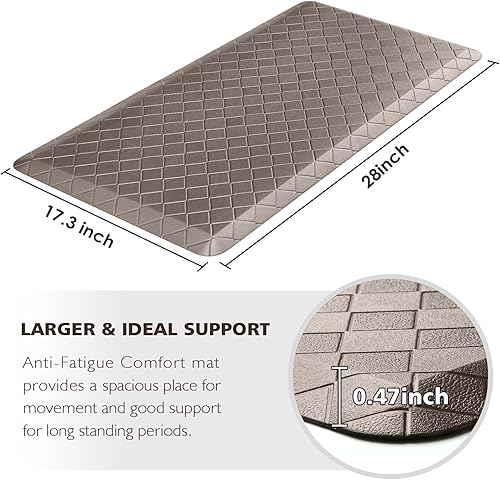 Vista 16 de HappyTrends - Tapete acolchado antifatiga de 17.3 x 28 pulgadas, grueso, impermeable, antideslizante, resistente, ergonómico, cómodo, para cocina