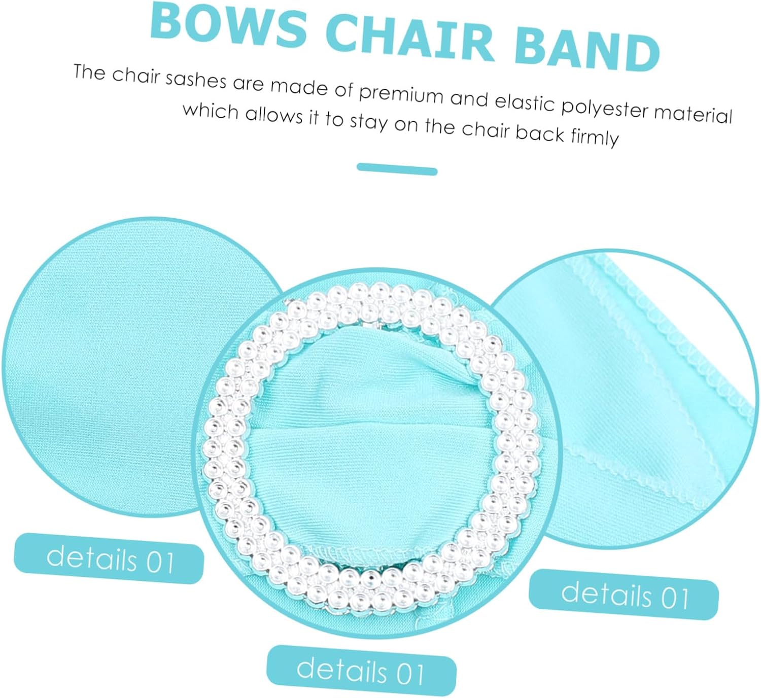 LIFKOME 25pcs Elastic Chair Sashes Sparkly Buckle Stretchy Wedding Chair Bands for Parties Engagements and Events Easy to Install Covers for Dining and Hotel Decoration