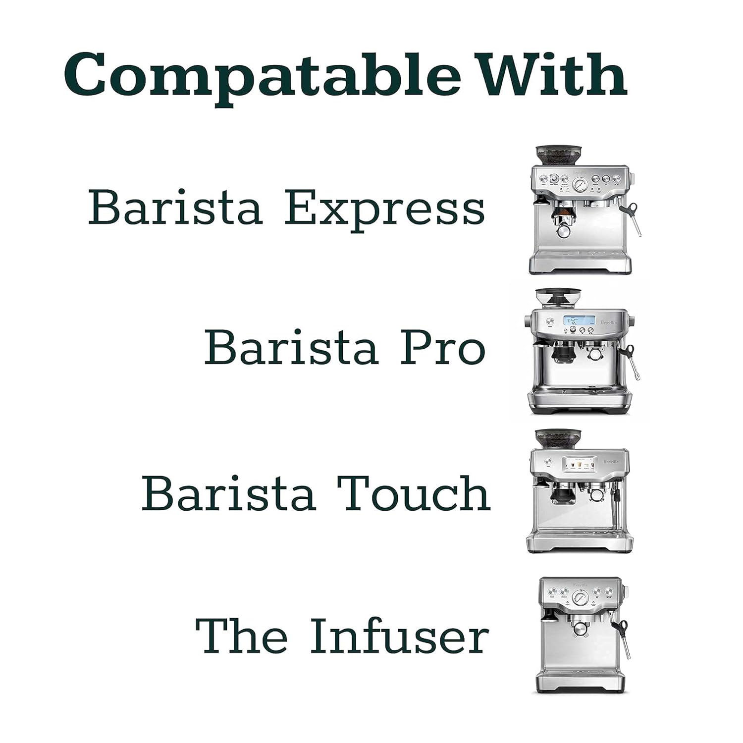 Evergreen Coffee | Espresso Accessories | 53mm Coffee Distributor & Tamper with Adjustable Height + Tamp Mat. Designed for Breville Barista Express Pro touch, BES870XL BES870BSXL BES78VSS BES880BSS