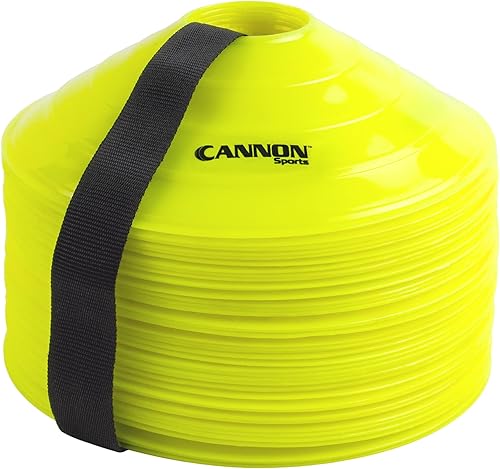 Cannon Sports Conos de entrenamiento de agilidad fuertes, suaves, plegables, colores brillantes, con correa de transporte