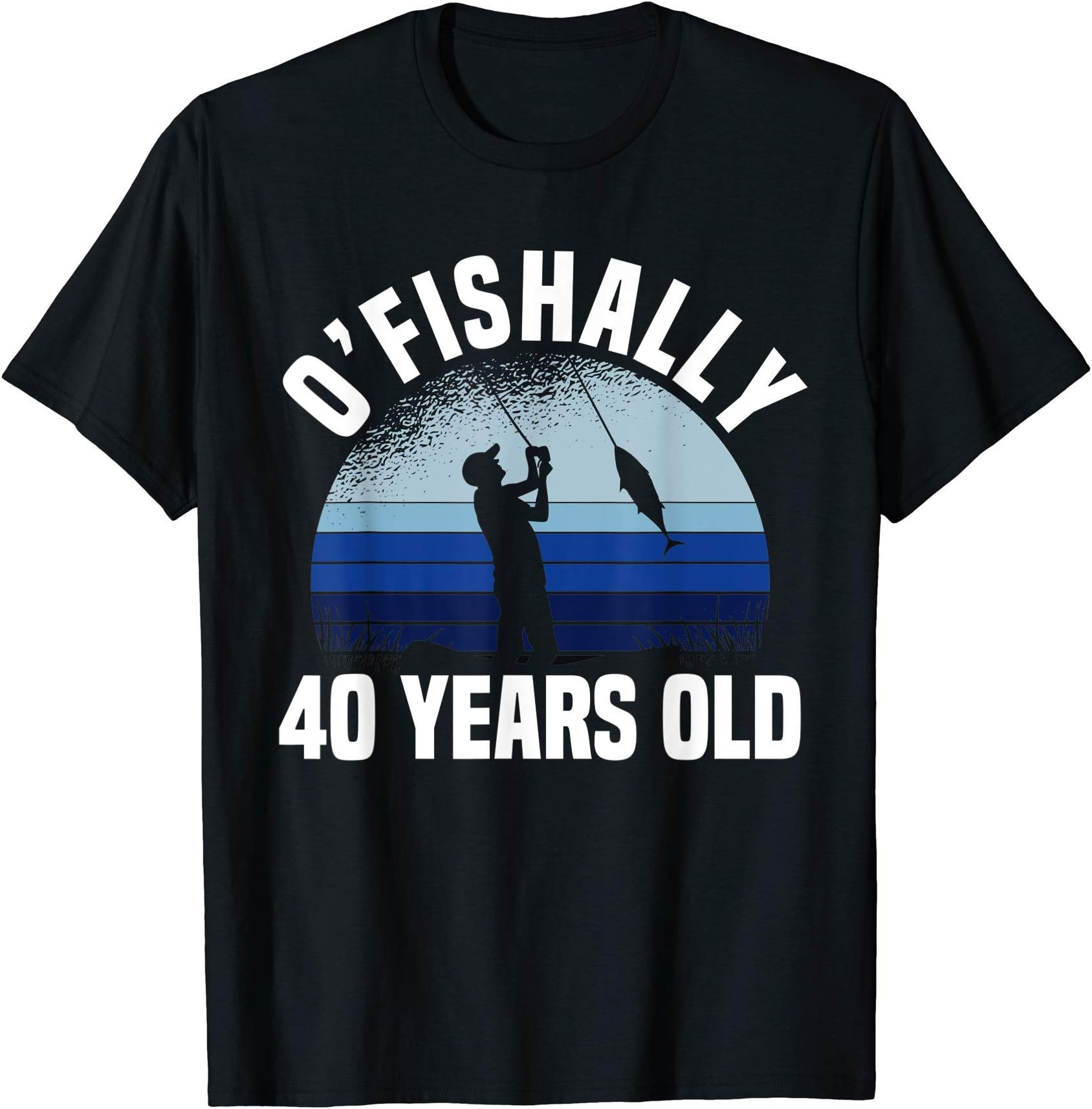 Ofishally 40 Years Old Fisherman 40th Birthday Fishing T-Shirt