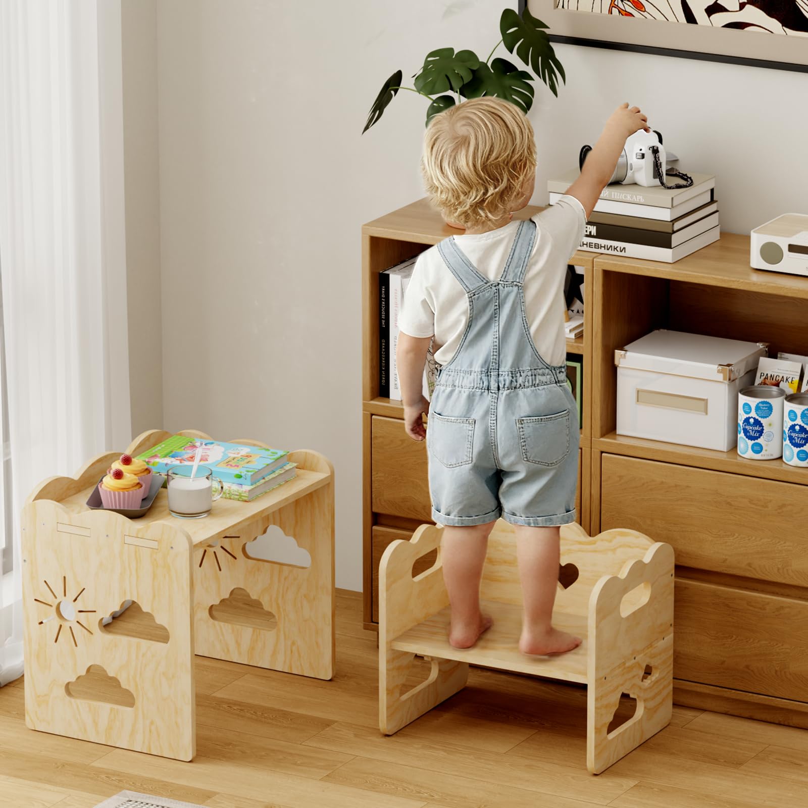 Table Et Chaise Enfant, Petite Table Montessori, Idéal pour Les Repas, l'apprentissage Et Le Jeu, Facile à Assembler