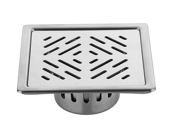 AVOQ SS304 Grade Bathroom Floor Water Drain Grating with Unique Flip Bowl Trap (6 x6 Inches), DG61+FLIP