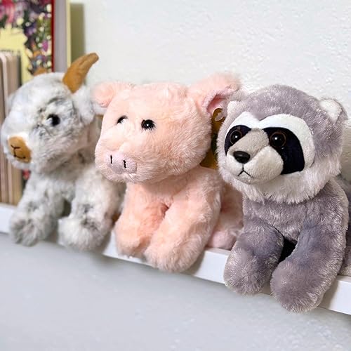 Miniatura 5 de The Petting Zoo Raccoon Stuffed Animal Plushie, Gifts for Kids, Wild Onez Babiez Zoo Animals, Raccoon Plush Toy 6 inches