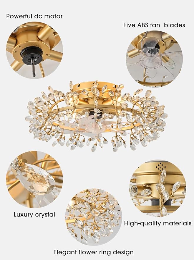 Ventilador de Techo 23 Pulgadas con Luz y Control Remoto, 6 miniatura 7