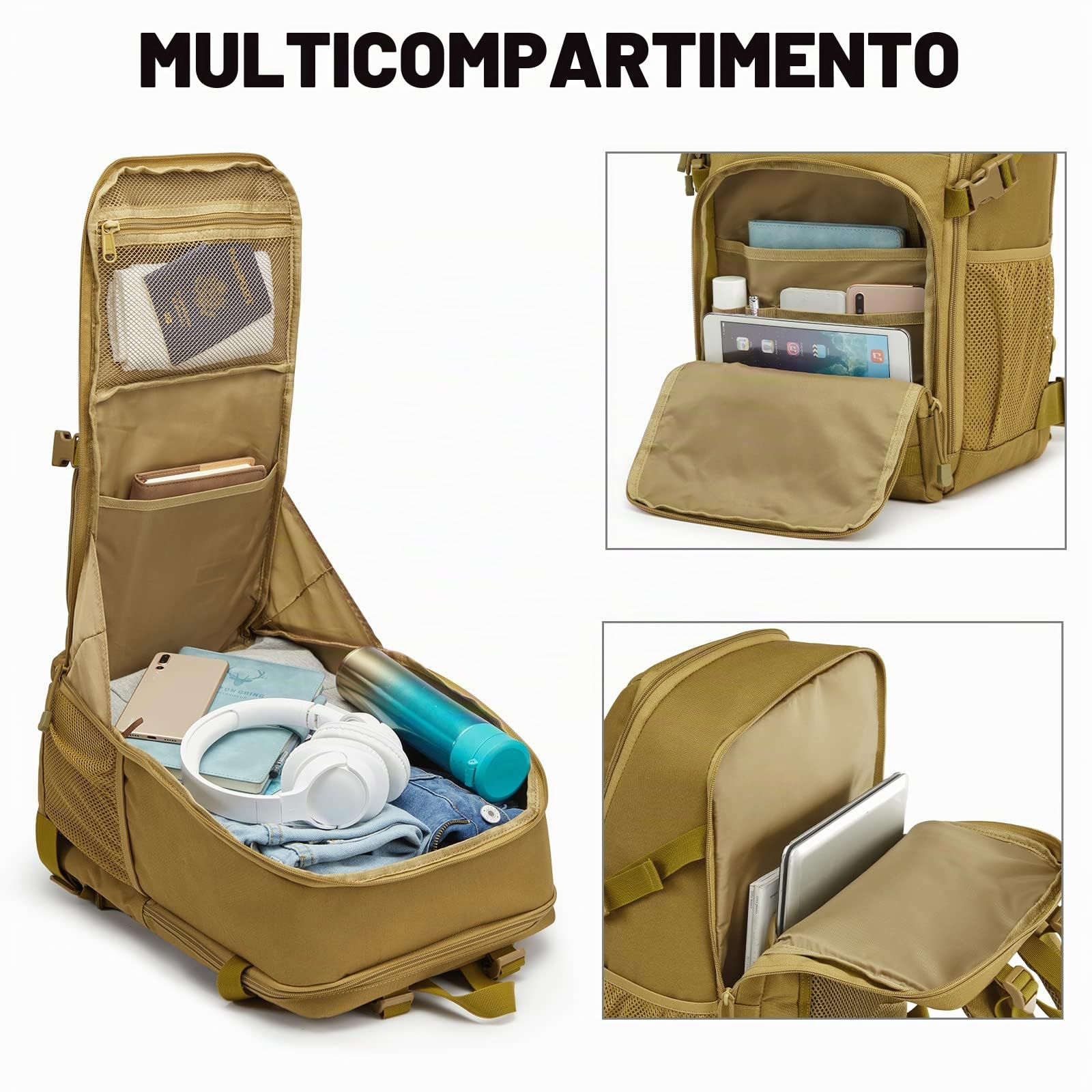 G4Free Mochila táctica militar de 35 l, gran ejército, mochila molle, mochila para actividades al aire libre, senderismo, camping, trekking, caza