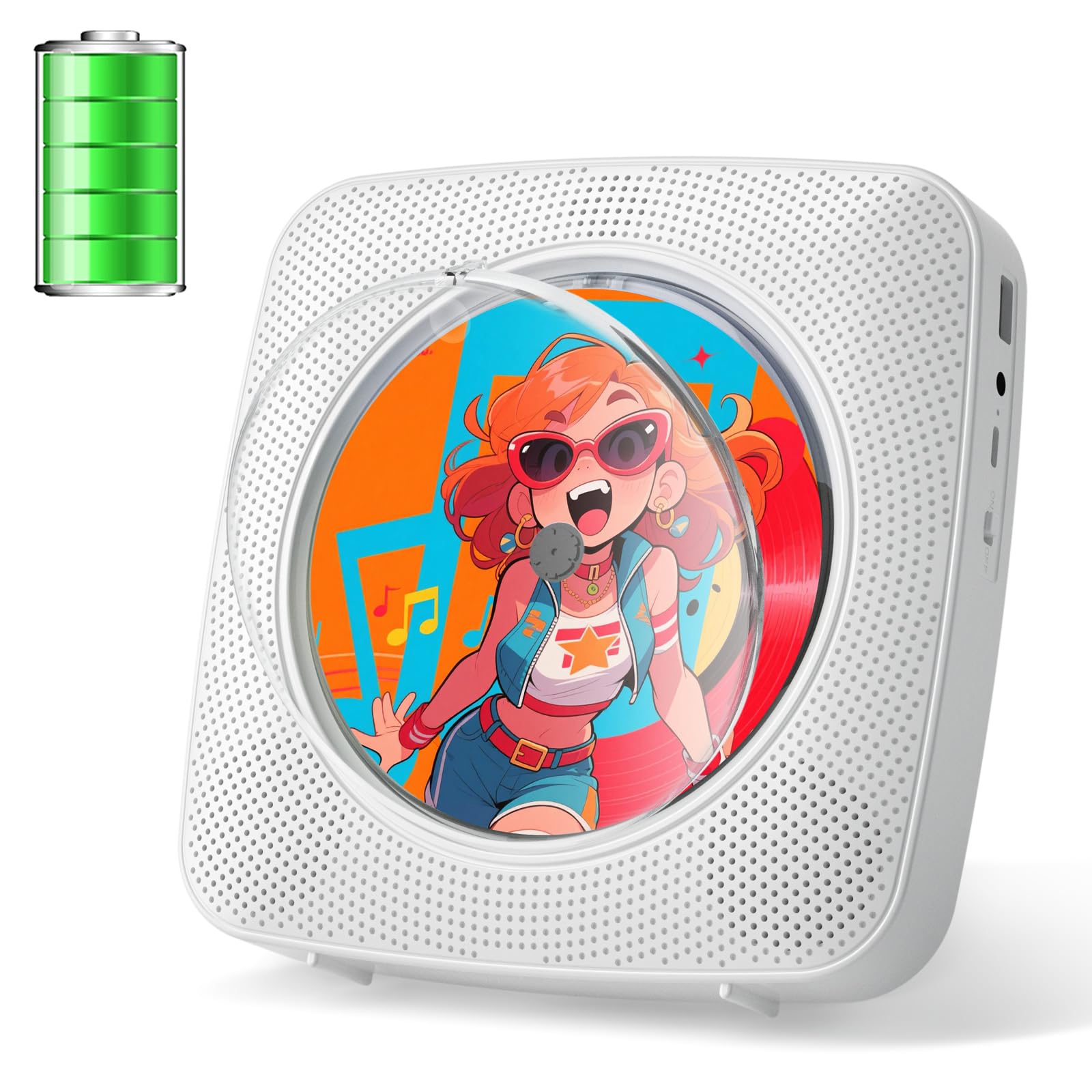 Gueray Portable CD Player Bluetooth CD Players for Home Rechargeable Desktop Wall Portable CD Player with Bluetooth Dual
