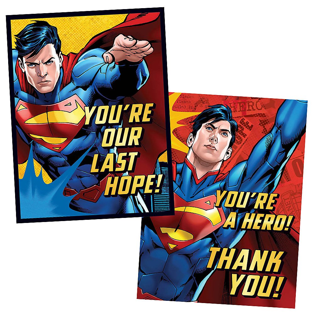 Amazon.com: Superman Invitations & Thank You Cards Combo (8 each/16pkg) :  Toys & Games