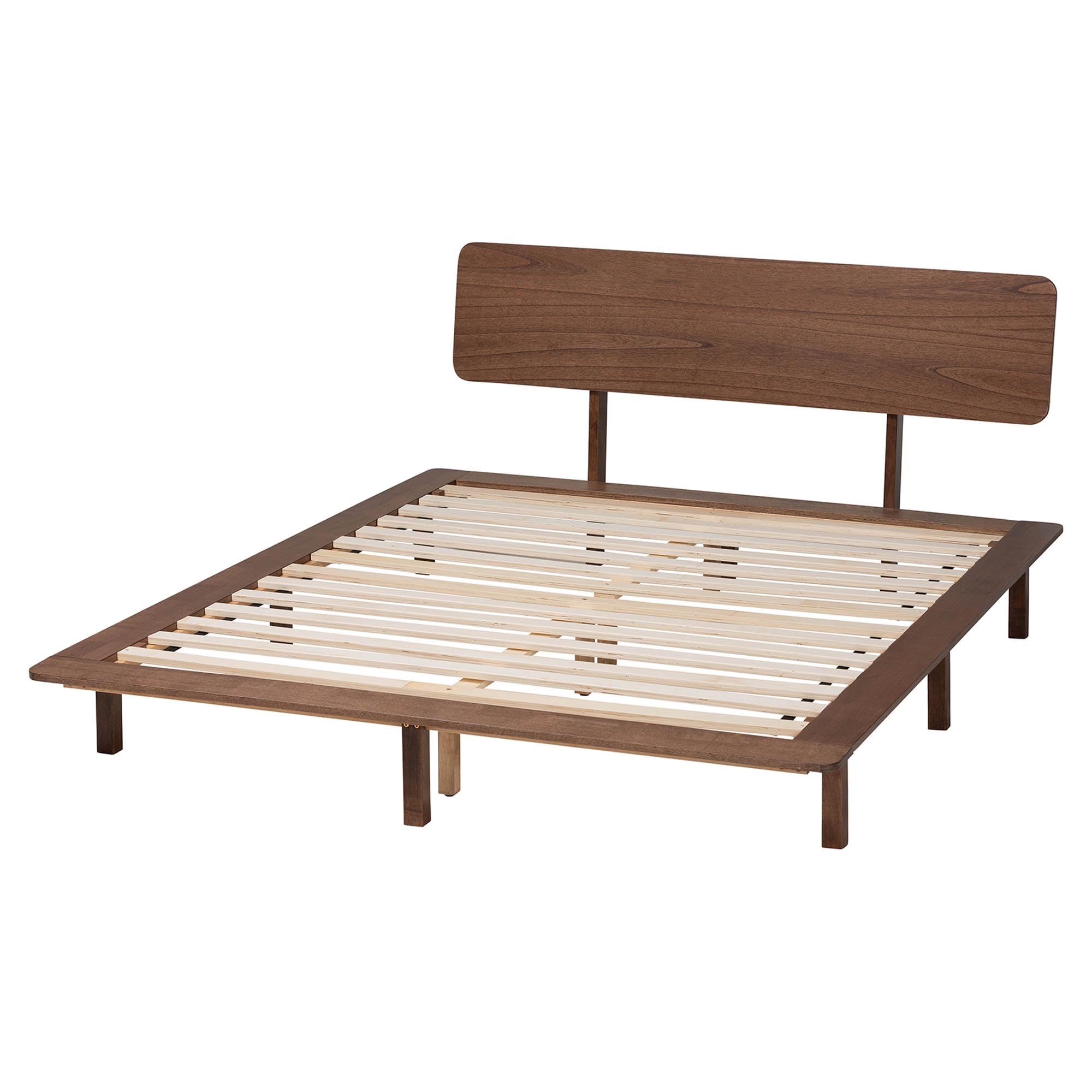 Amazon.com: Baxton Studio Alyssa Japandi Walnut Brown Wood King