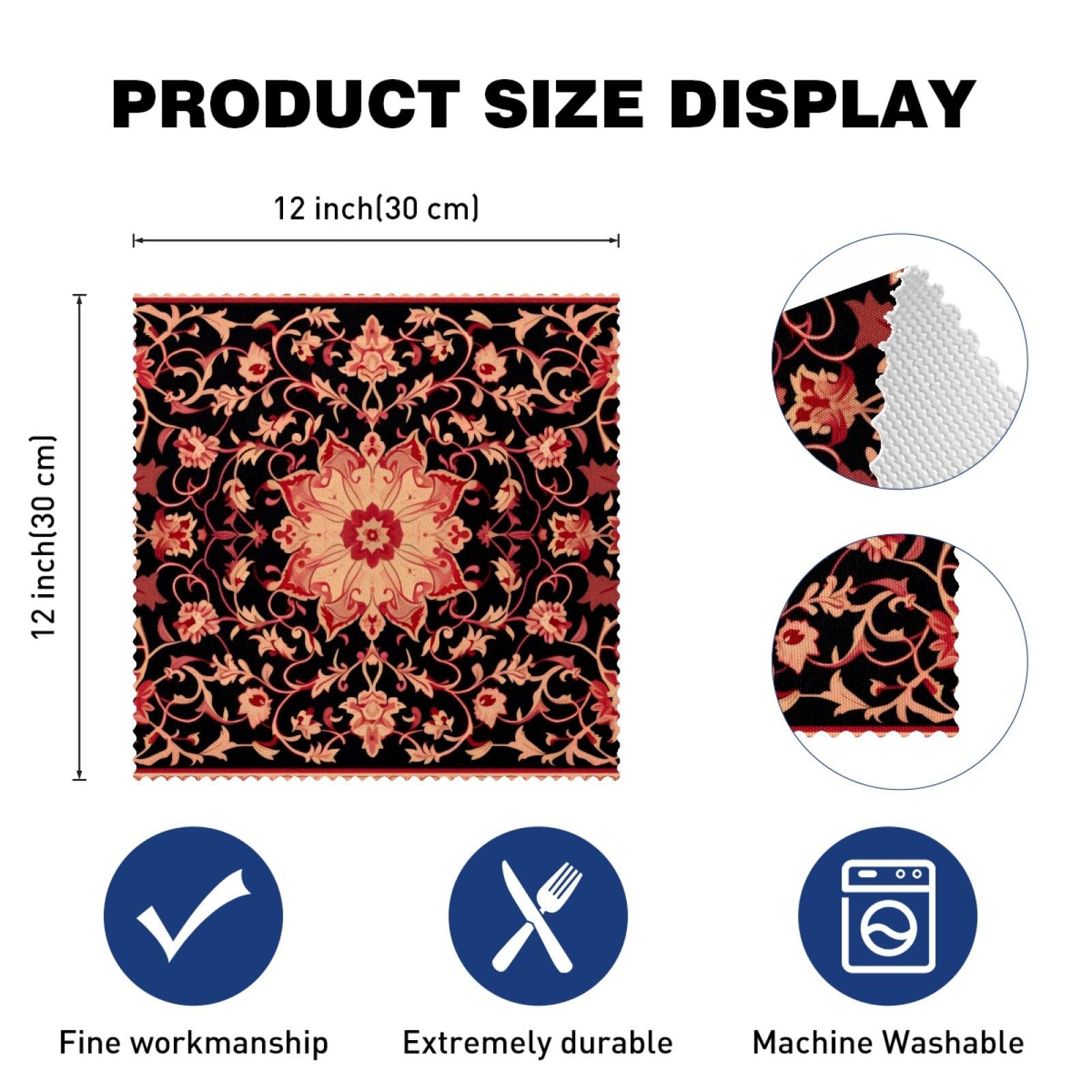 KILBURN Harrods フラワープリントプレイスマットV&A 4枚セット Amazon.com: FVQL Square Placemats Set of 4, 12x12 Inch