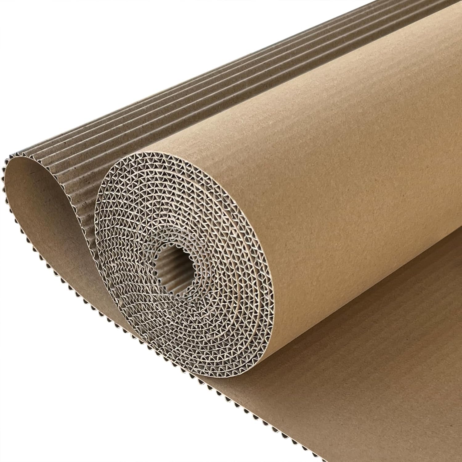 Mr Packers Eco Kraft 22 Inch x 10 Meter Brown Corrugated Kraft Paper Roll N Flute Single face || Prefect for Shipping, Packaging, Craft, Art, Wrapping 1