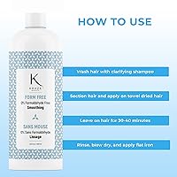 Vista 4 de Tratamiento para el cabello alisador de queratina sin formaldehído, alisado para un cabello suave y sedoso sin encrespamiento, 33.8 onzas líquidas