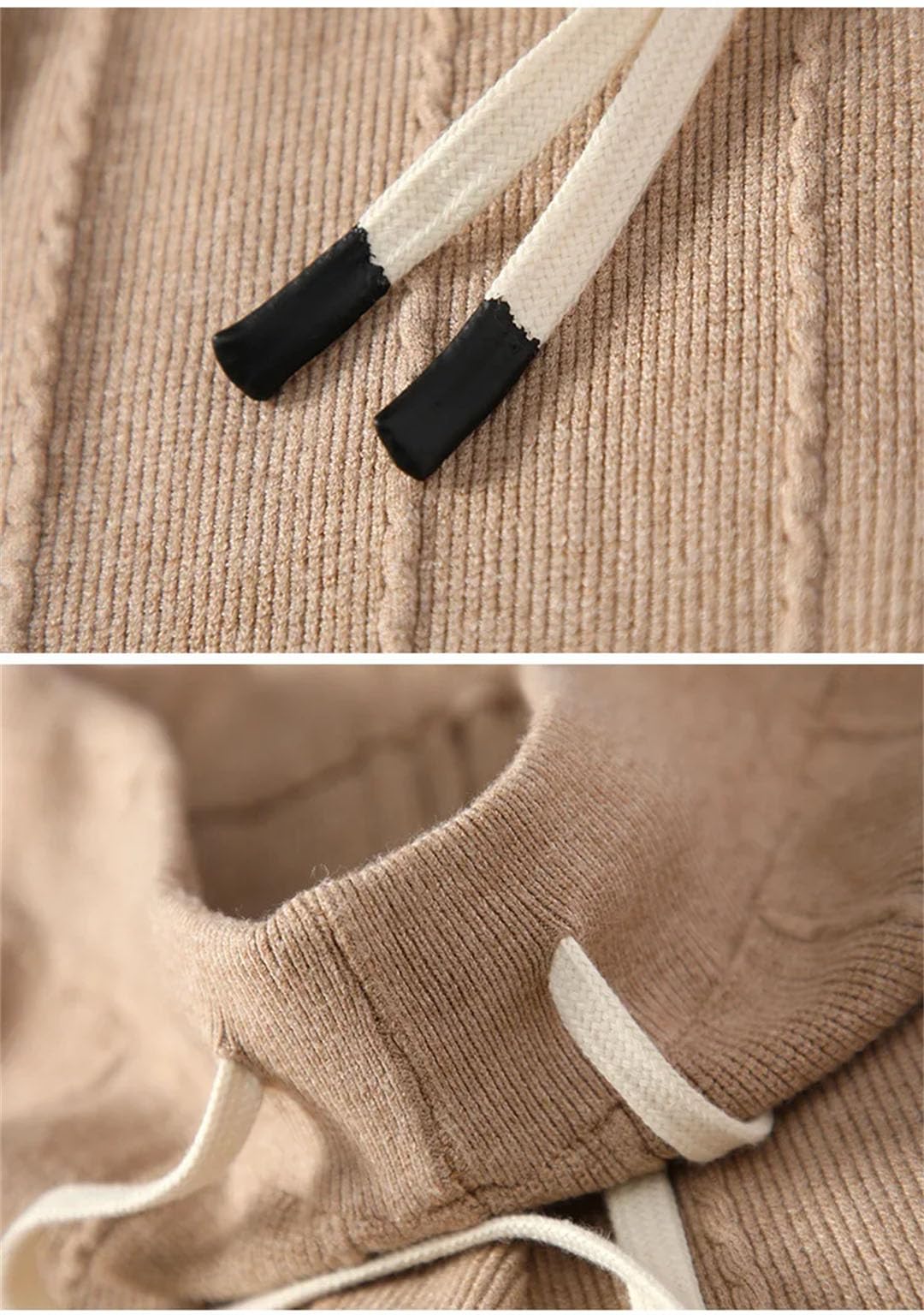 Pantaloni da donna invernali lavorati a maglia a vita alta allentati a gamba dritta pantaloni corti a gamba larga