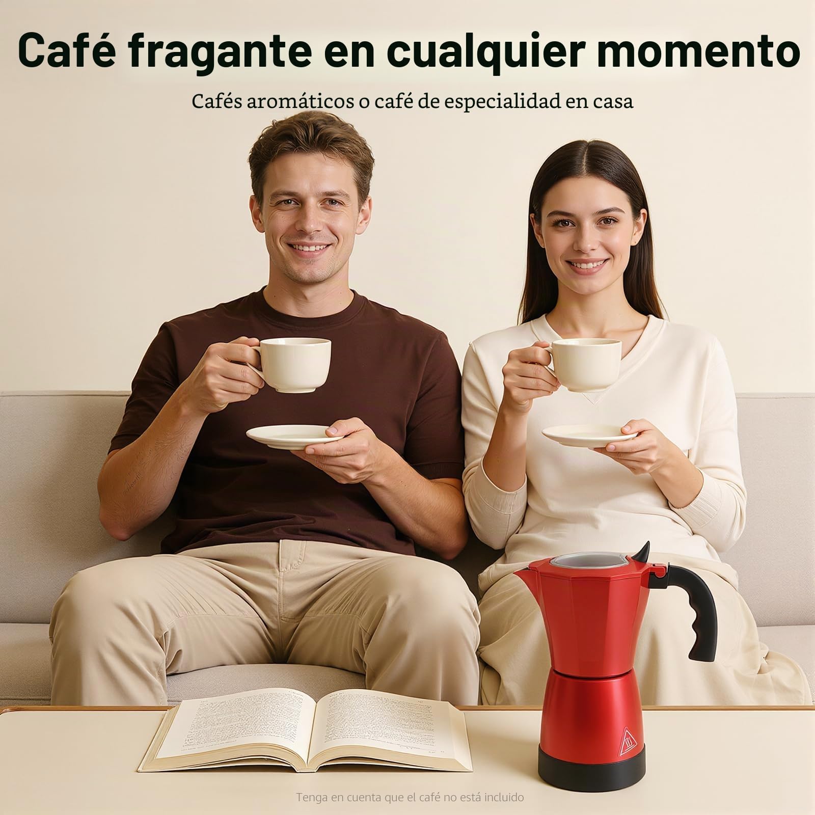 480W Cafetera Italiana 6 Tazas Cafetera para Induccion Cafetera con Base Pequeña Cafeteras Expreso Ofertas Aplicar Casa, Conferencia, Cafetería, DIY Varios Tipos Café Exquisito