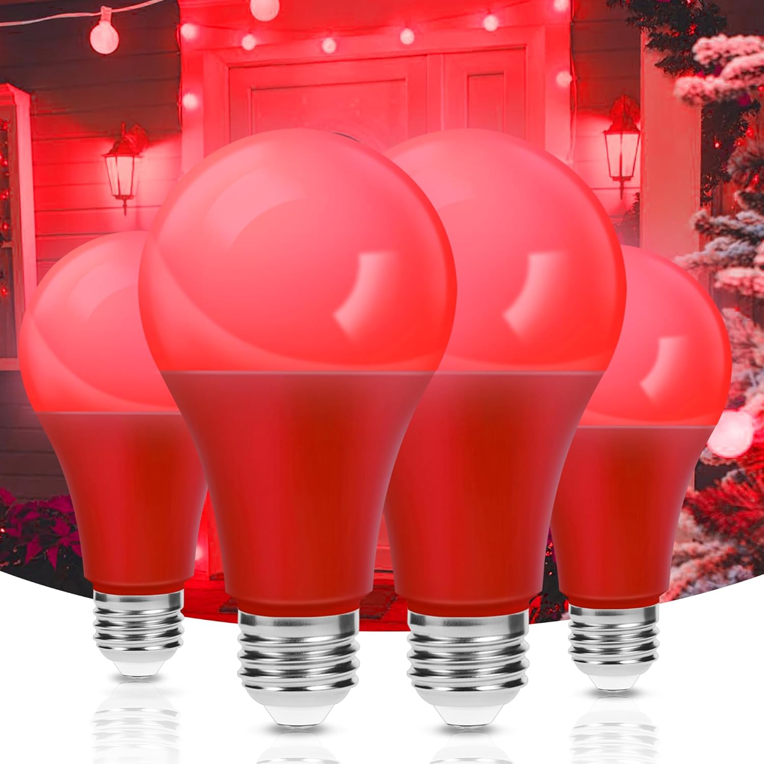 Red LED Light Bulbs, 13W Colored Light Bulbs for Christmas