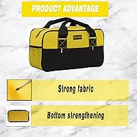 Vista 3 de FASTECH Bolsa de herramientas con cremallera de 14 pulgadas, pequeña bolsa de herramientas de boca ancha, bolsa organizadora de herramientas