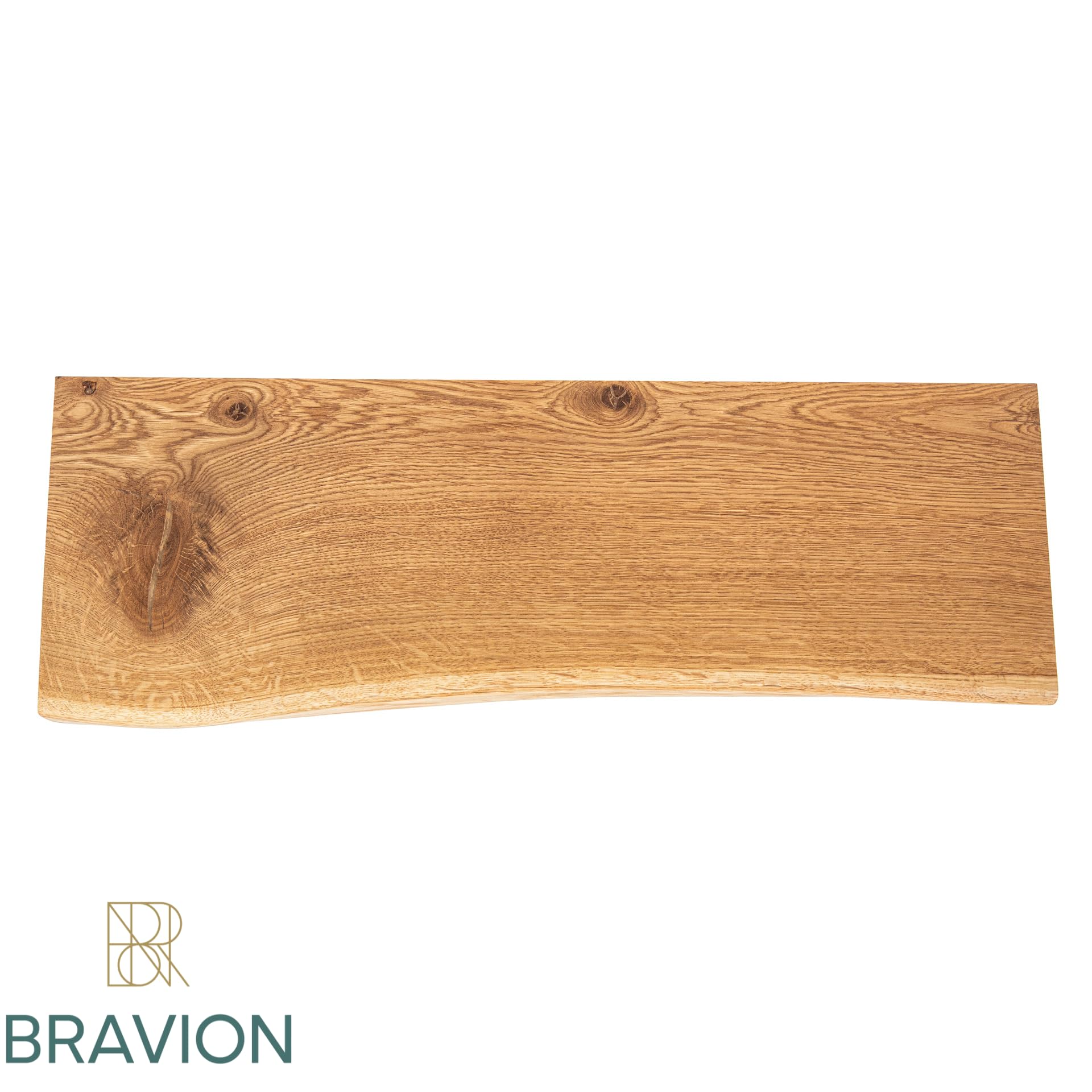 Eichen Wandregal Massivholz mit Naturkante – Schweberegal Holz, Rustikales Design, Handgefertigt (800 * 190-220 * 40 mm)