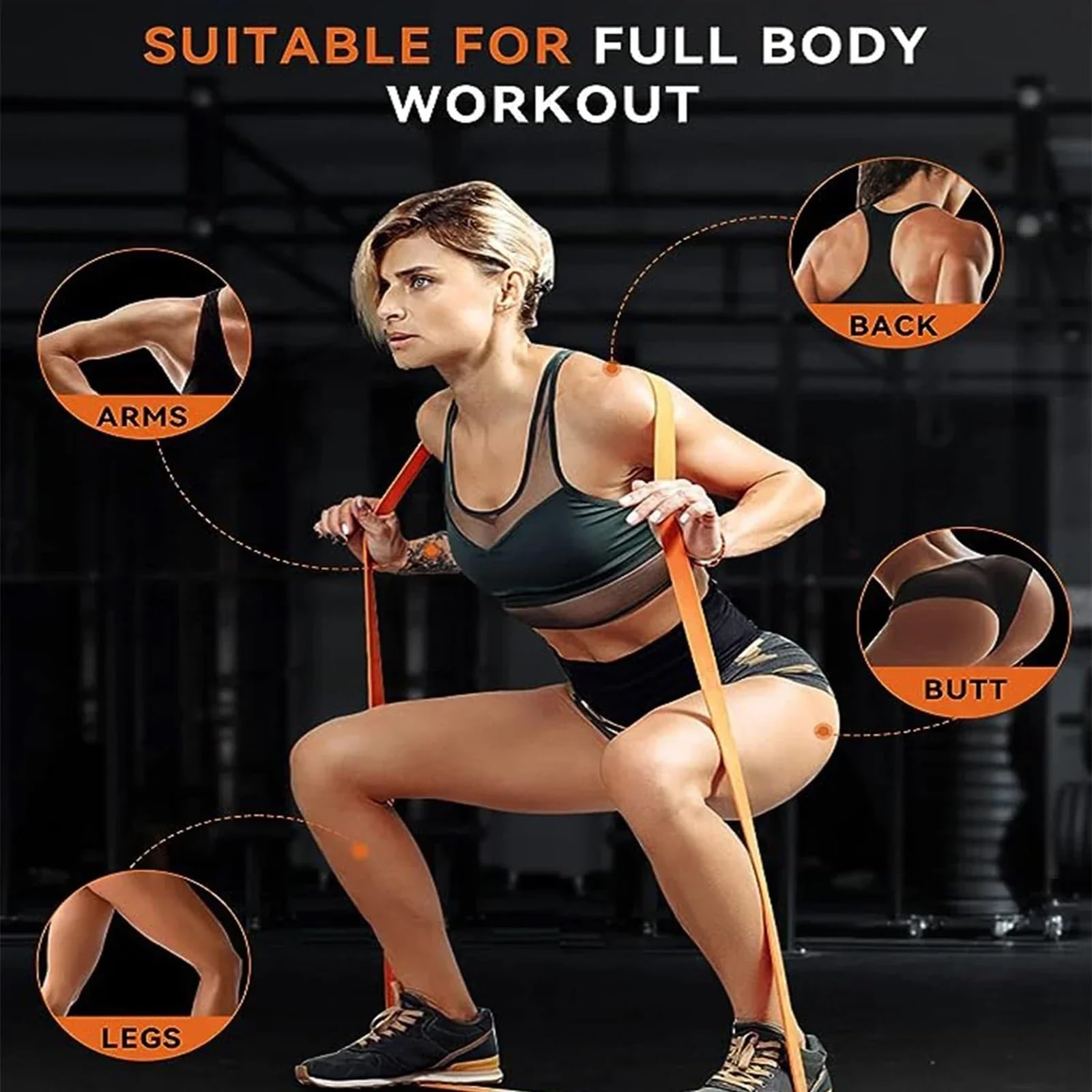 Widerstandsband Elastische Widerstandsbänder, Sport-Workout-Shaping-Bänder, Trainingsunterstützung, Stretching for Männer und Frauen, Fitnessgeräte for das Heim-Fitnessstudio