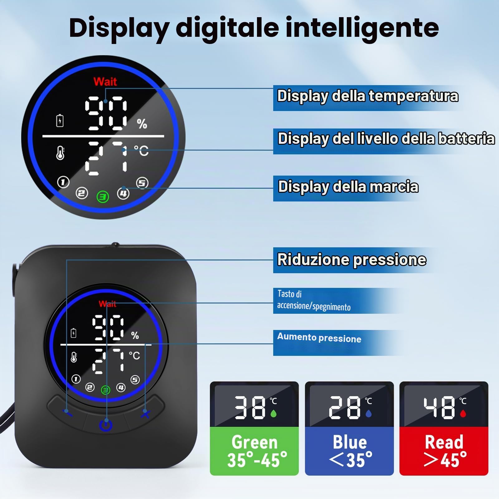 Charmofun Doccia da Campeggio, Doccia Portatile Aggiornata, 8000 mAh Doccia Pompa da Campeggio con Doccia Filtrabile, Display Intelligente a LED, Doccia Esterna per Spiaggia Giardino (8000mAh-B)