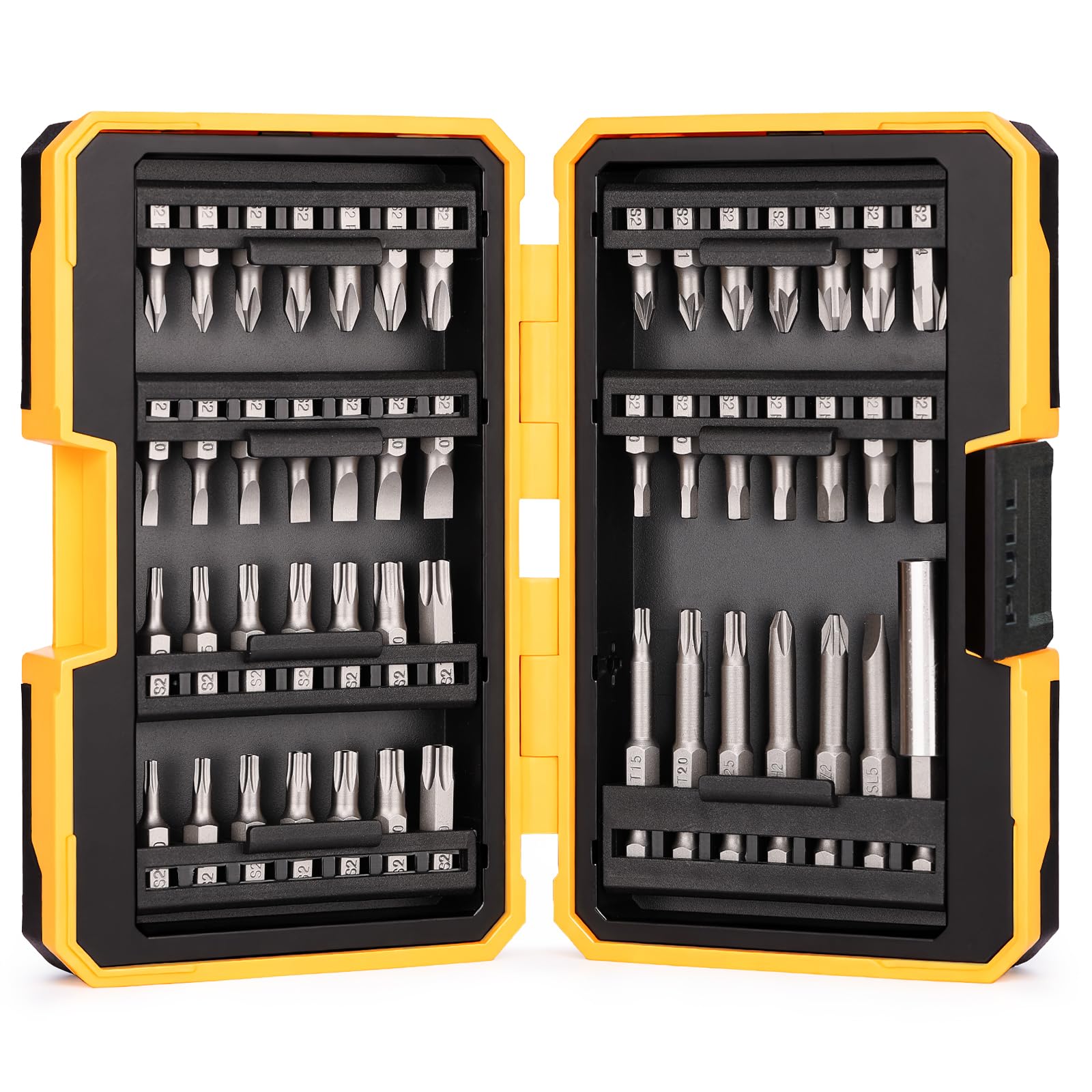 TGFTGF 49-Piece Screwdriver Bit Set, S2 Steel Magnetic Impact Duty Driver Bit Set, including Tamper Proof Torx Bit Set, Hex, Phillips, Slotted, PZ, with 1/4-inch Hex Shank, Exquisite Case