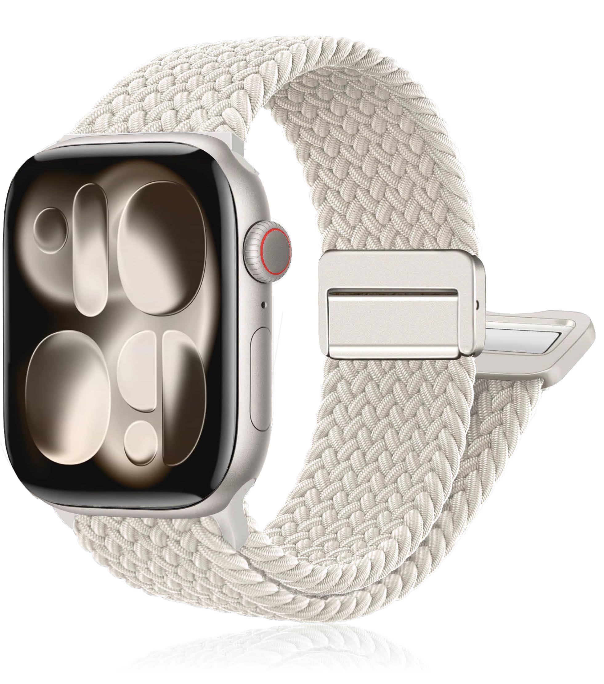 Magnetic Braided Loop for Apple Watch Band 44mm 45mm 42mm iWatch Bands Ultra 49mm 42mm Women Men,Stretchy Woven Nylon Elastic Adjustable Strap for Apple watch Ultra Series 9 8 7 6 5 4 3 2 SE