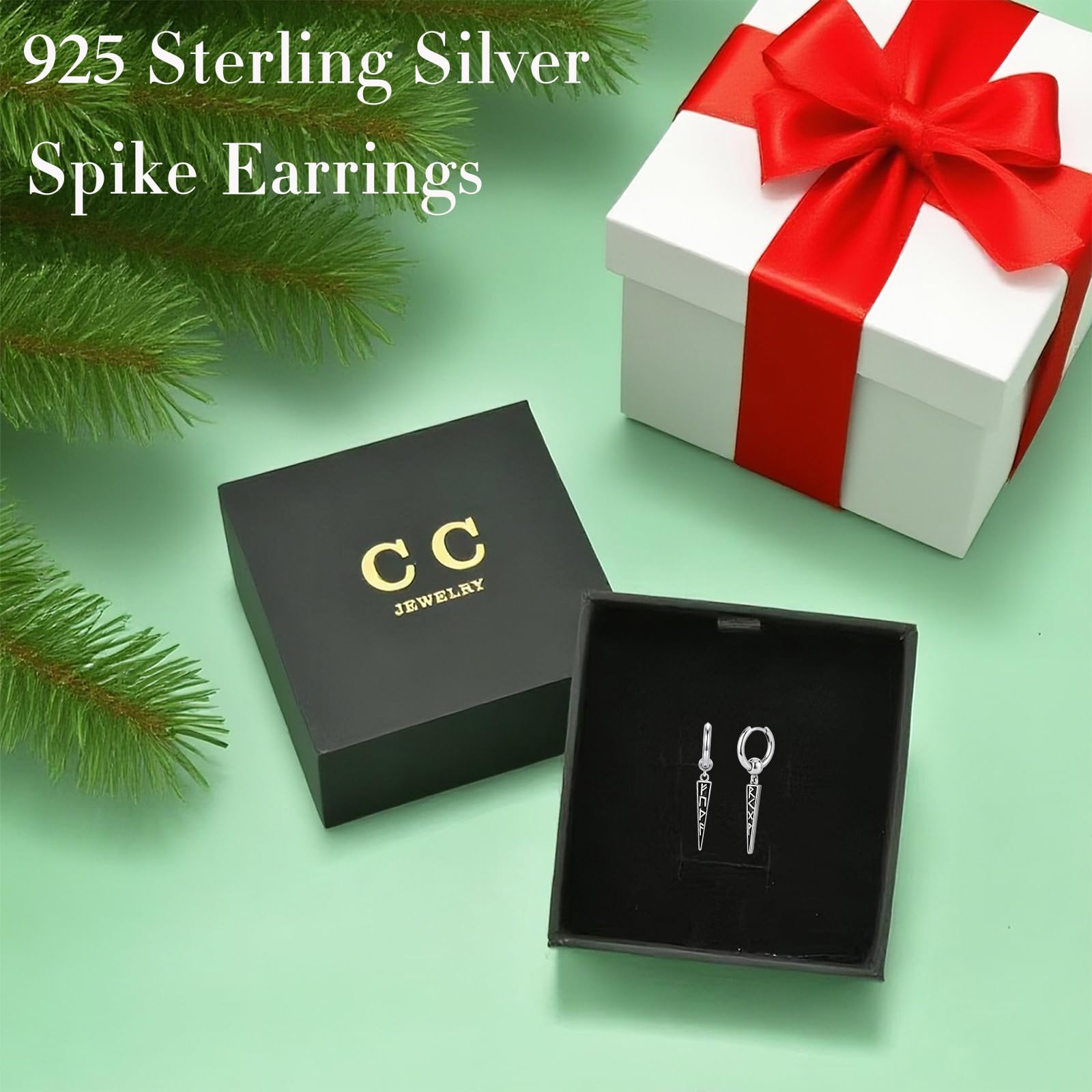 Spike Ohrringe 925 Sterling Silber Wikinger/Keltischer Knoten Creolen Ohrringe Spike Schmuck Geschenke für Damen Herren