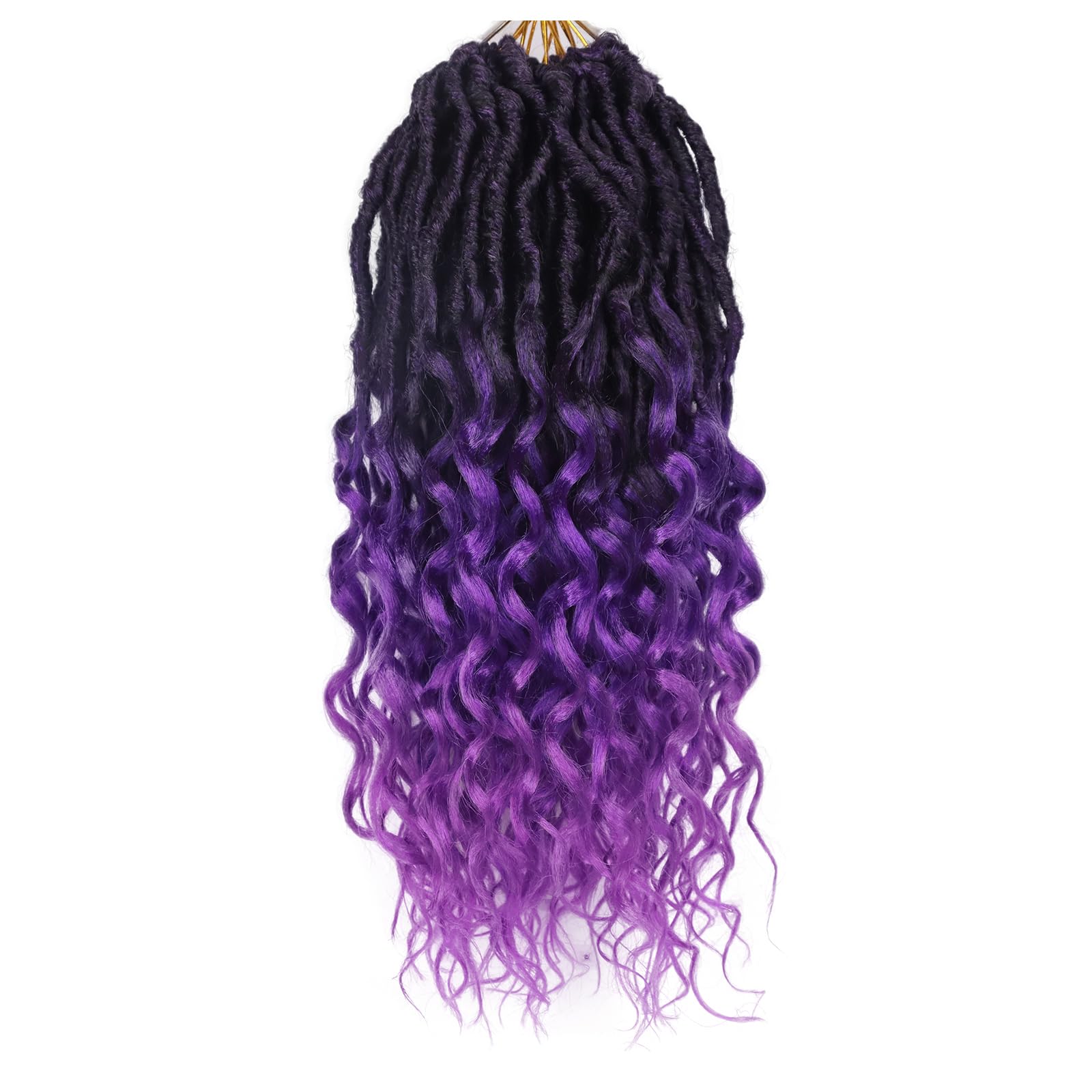 Soft Locs 14 Inch 8 Packs Goddess Locs Crochet Hair with Curly Ends Deep Faux Locs Crochet Hair for Black Women Distressed Locs Crochet Hair Extension