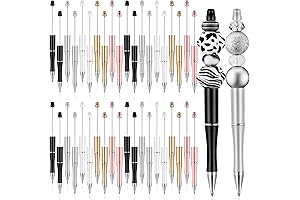 50 Pcs Black and Gold Beadable Pen Ballpoint Pens for DIY Making Gift Office Supplies