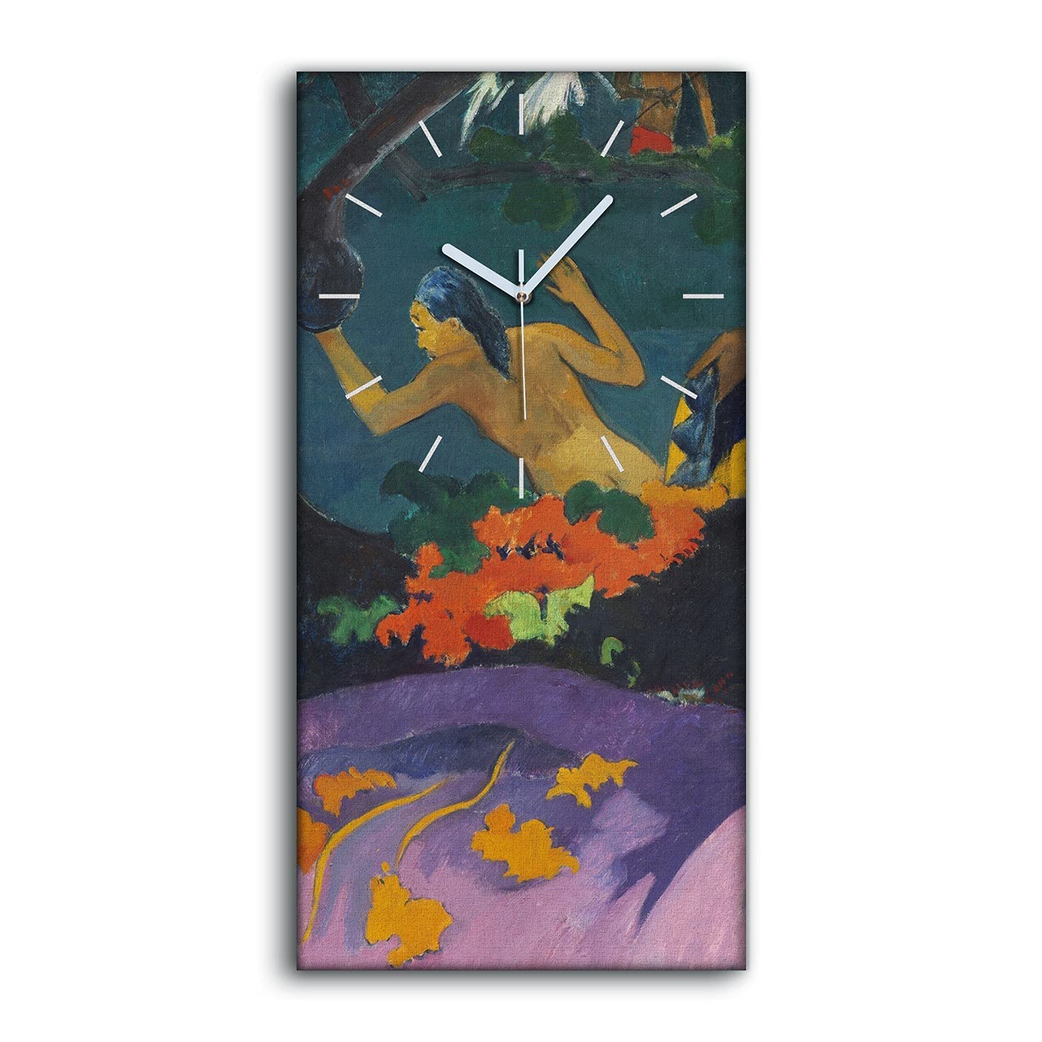 Horloge sur Toile Salon 30x60cm Art Moderne Mains Blanches Haute Finition