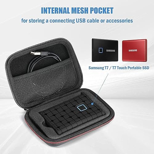 Miniatura 7 de ProCase Estuche para disco duro de 2.5 pulgadas con ProCase Samsung T7 / T7 Touch funda de transporte portátil SSD con cubierta de silicona