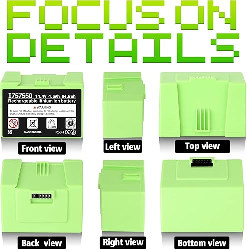 Miniatura 7 de ActualizaciónBatería de repuesto de 4.5Ah 14.4V para iRoboot Roomba i7 + i7 14.4Volt ei Series J7 J7+ 7150 7550 e5 e5 e5152 e5154 e6 i3 i3+ i4 i4+