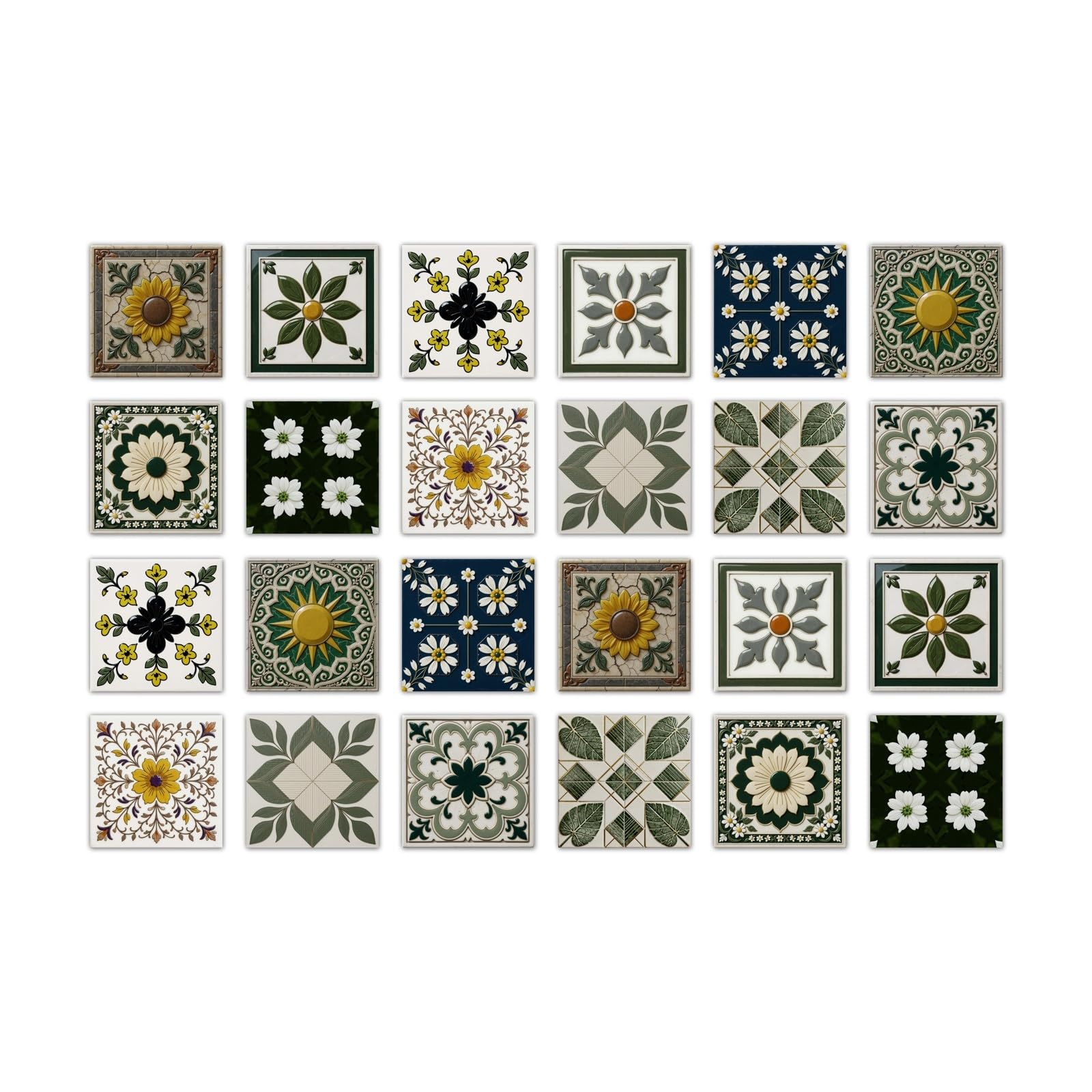 24PCS Tile Stickers, Kitchen Bathroom Wall Decoration