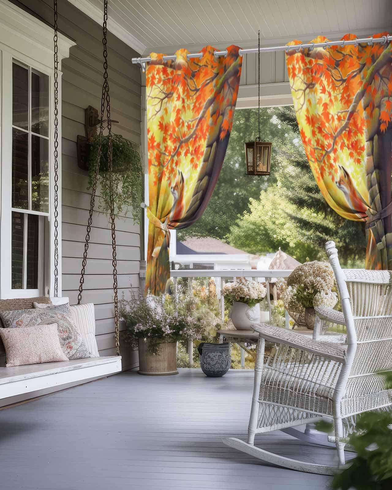 Amazon.com: Outdoor Curtains for Patio Waterproof, Fox Maple