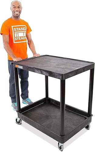 Original Tubstr Hybrid  Carrito de utilidad grande con parte superior plana  Carrito de servicio resistente con capacidad para 200 libras  Estante