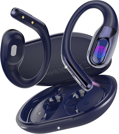 AI Cuffie Traduzione Simultanea, 3-in-1 Bluetooth 6.0 Cuffie Traduzione con 165 Lingue/8 Modalità, 45 Ore Open Ear Auricolari Bluetooth con APP e Codice Autorizz Permanente per Viaggi/Affari,Blu Scuro