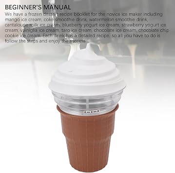 Electric Ice Cream Maker, Multi Purpose Soft Serve Ice Cream Machine, DIY Magic Squeeze Cups, for Homemade Ice Cream Sorbet Frozen Yogurt Beginner