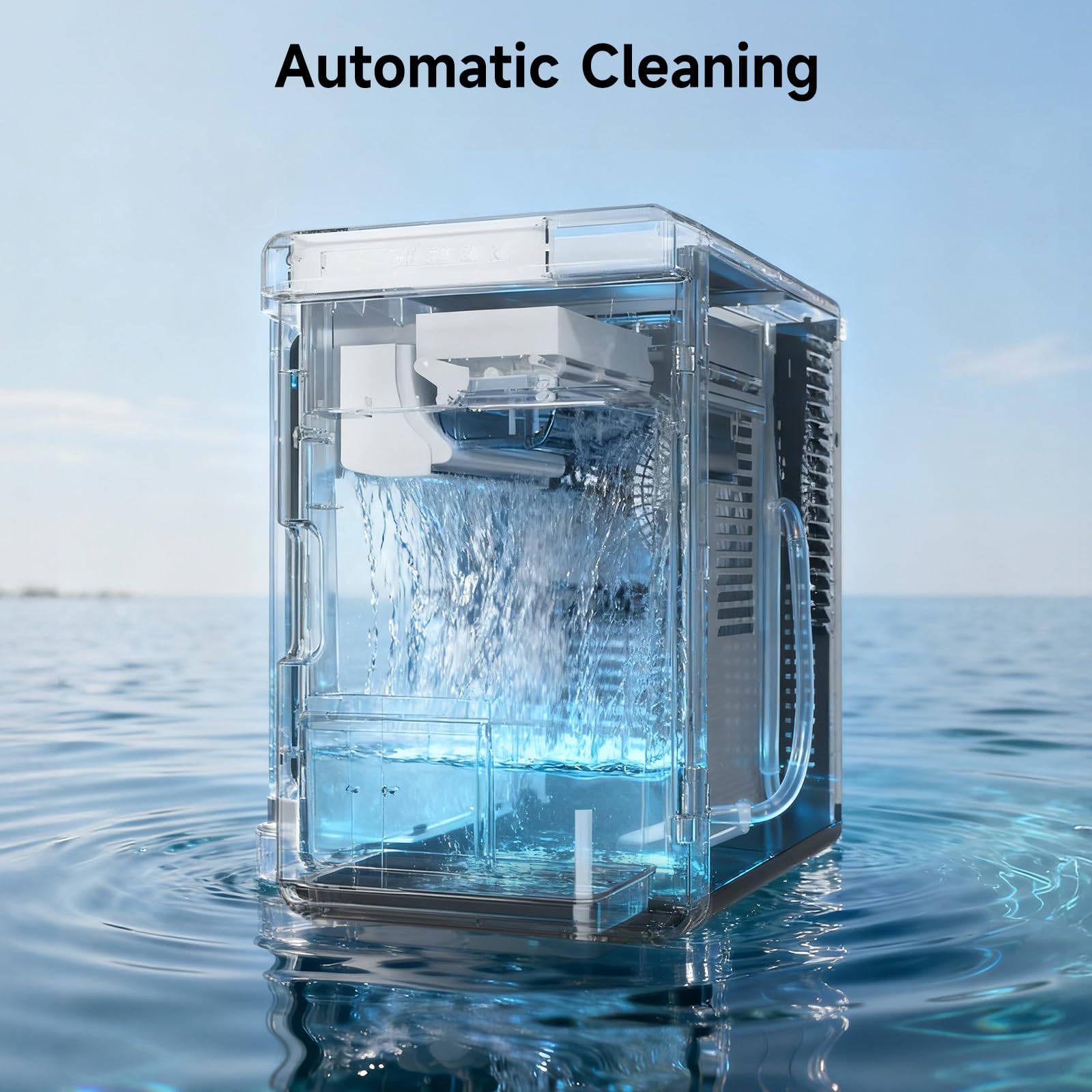 Etl Approval Clear Ice Cube Maker Countertop, 3 Crystal 1.6" Clear Ice Cube In 10-20mins, Slow-Melting & Adjustable Ice Thickness, Ice Makers Countertop With Self-Cleaning For Kitchens/Home/Office on Fridge.com - View 2