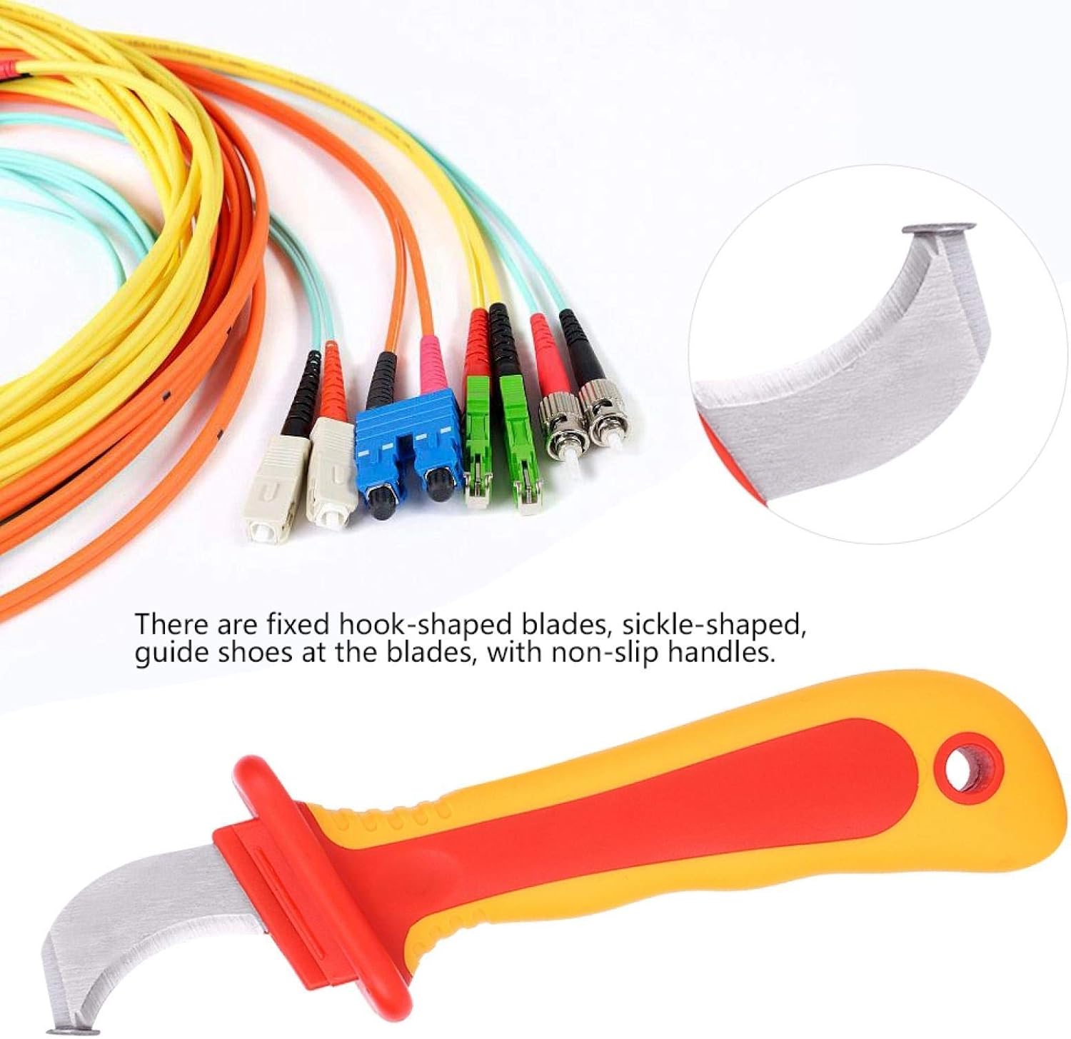 WALFRONT Dismantling Knife 1000V Insulation Electrician Knife Fast Strip Cable Stripper Cutter Wire Stripping Anti Magnetic Electrician Blades IEC60900 210mm / 8.3in