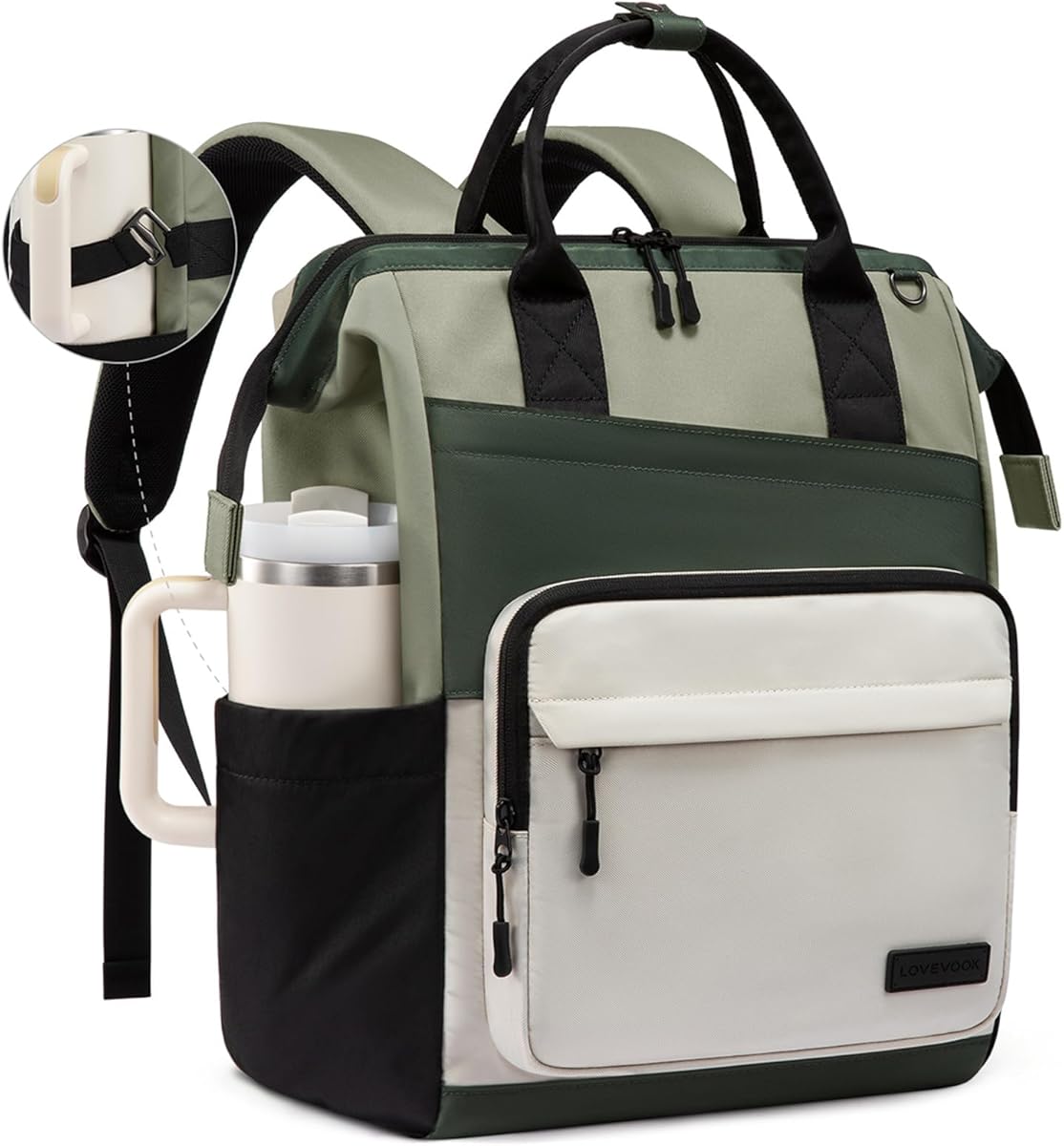 LOVEVOOK Laptop Backpack for Women, 15.6 Inch Travel Backpack for Work College Business, Water Resistant Teacher Nurse Bag with Large Capacity, School Bookbag Bags Cute Daypack for Woman Girls : Electronics