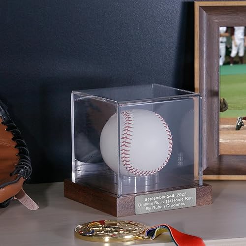 Miniatura 2 de Estuche de exhibición de béisbol, estuche de béisbol con grabado Remember Your Special Baseball, caja de almacenamiento de béisbol acrílica con