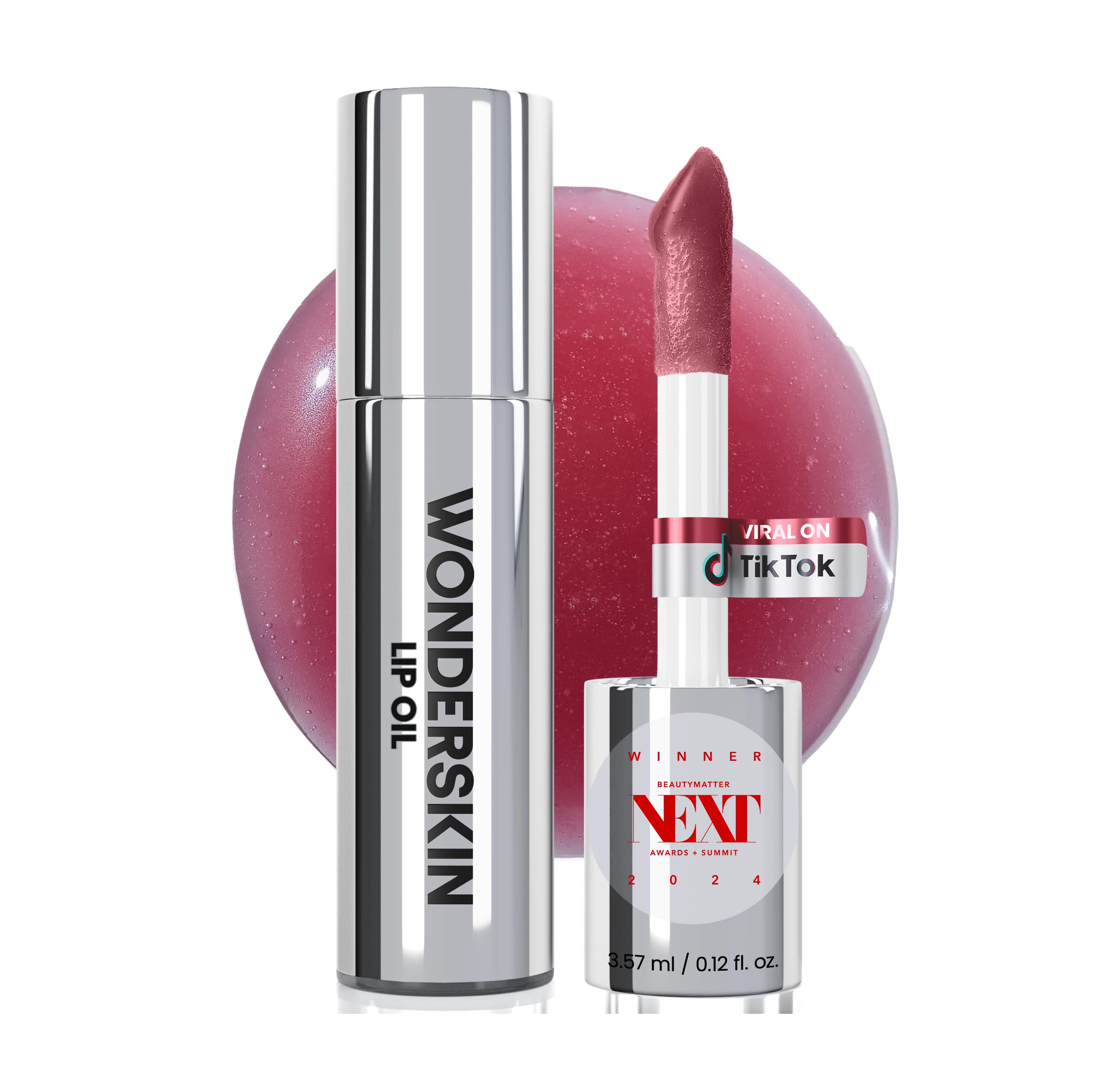 Wonderskin Lip Oil Rehab Serum - Tinted Lip Oil, Hydrating, Moisturizing, and Non-Sticky Deep Red Tint Serum for Dry Lips (Honey)ClimatePartner certified